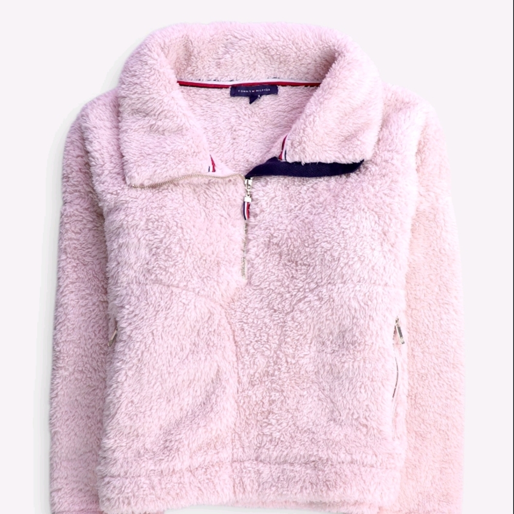 Tommy Hilfiger Light Pink Pullover Fleece Jacket SZ LG Women's NWOT